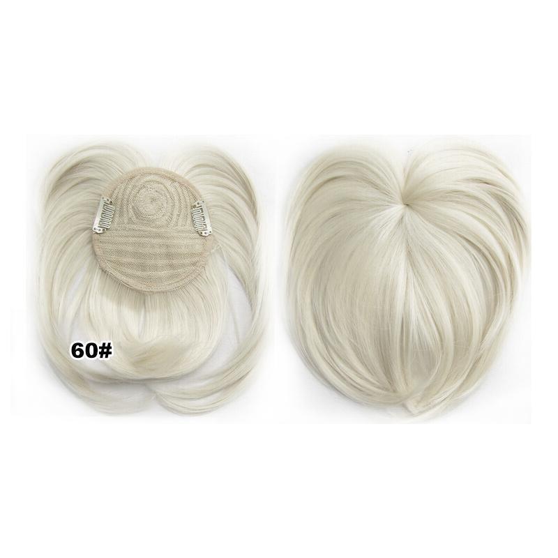 Lightweight short hair topper for women, comfortable clip-in, natural texture for thinning hair