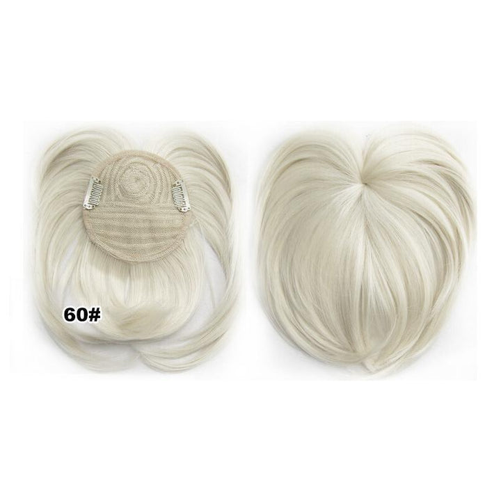 Lightweight short hair topper for women, comfortable clip-in, natural texture for thinning hair