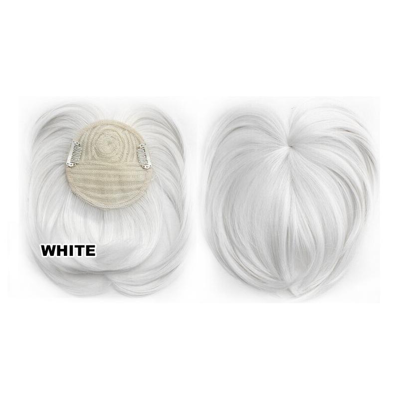 Natural looking short hair topper for women, offers a quick volumizer and hair loss solution