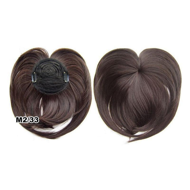 Women's volumizer hair topper, short style, natural appearance, comfortable clip-in hair loss solution