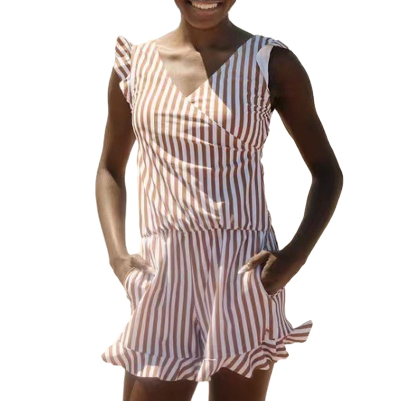 Stylish women's swim romper in an abstract print, built-in bra, ideal for resort wear and swimming.