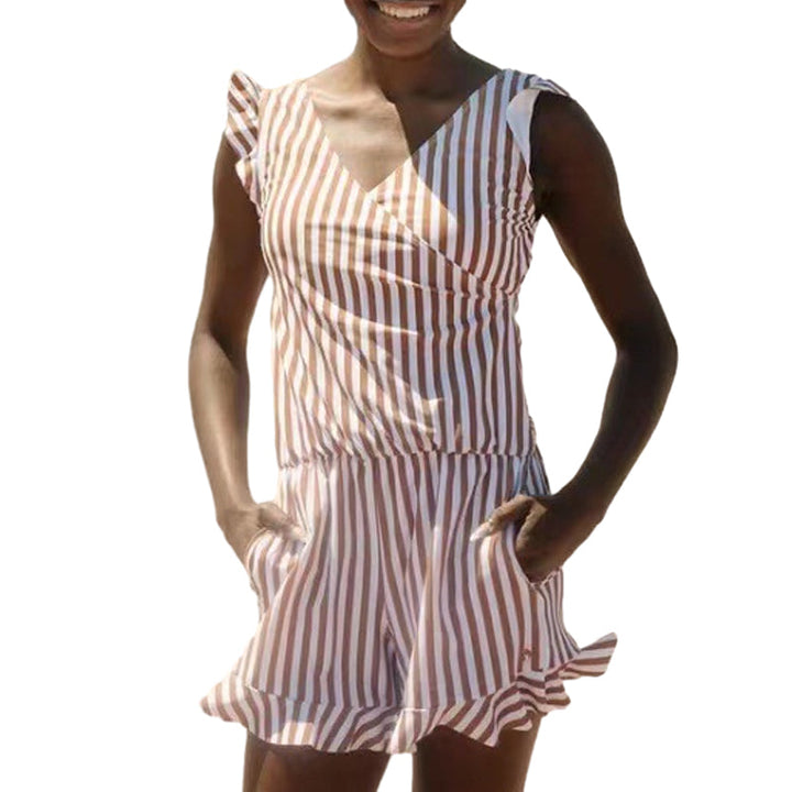 Stylish women's swim romper in an abstract print, built-in bra, ideal for resort wear and swimming.