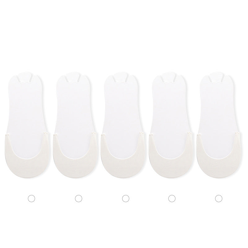 Flexible women's no-show toe topper socks, adapting to various foot shapes