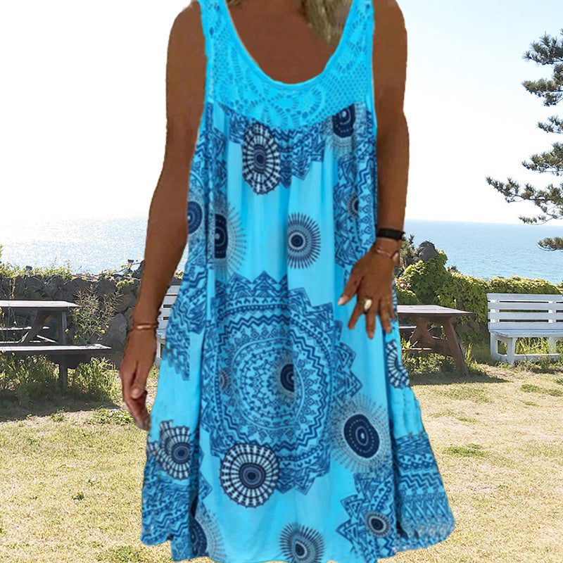 Casual floral print maxi dress for women, ideal for vacation or summer fashion