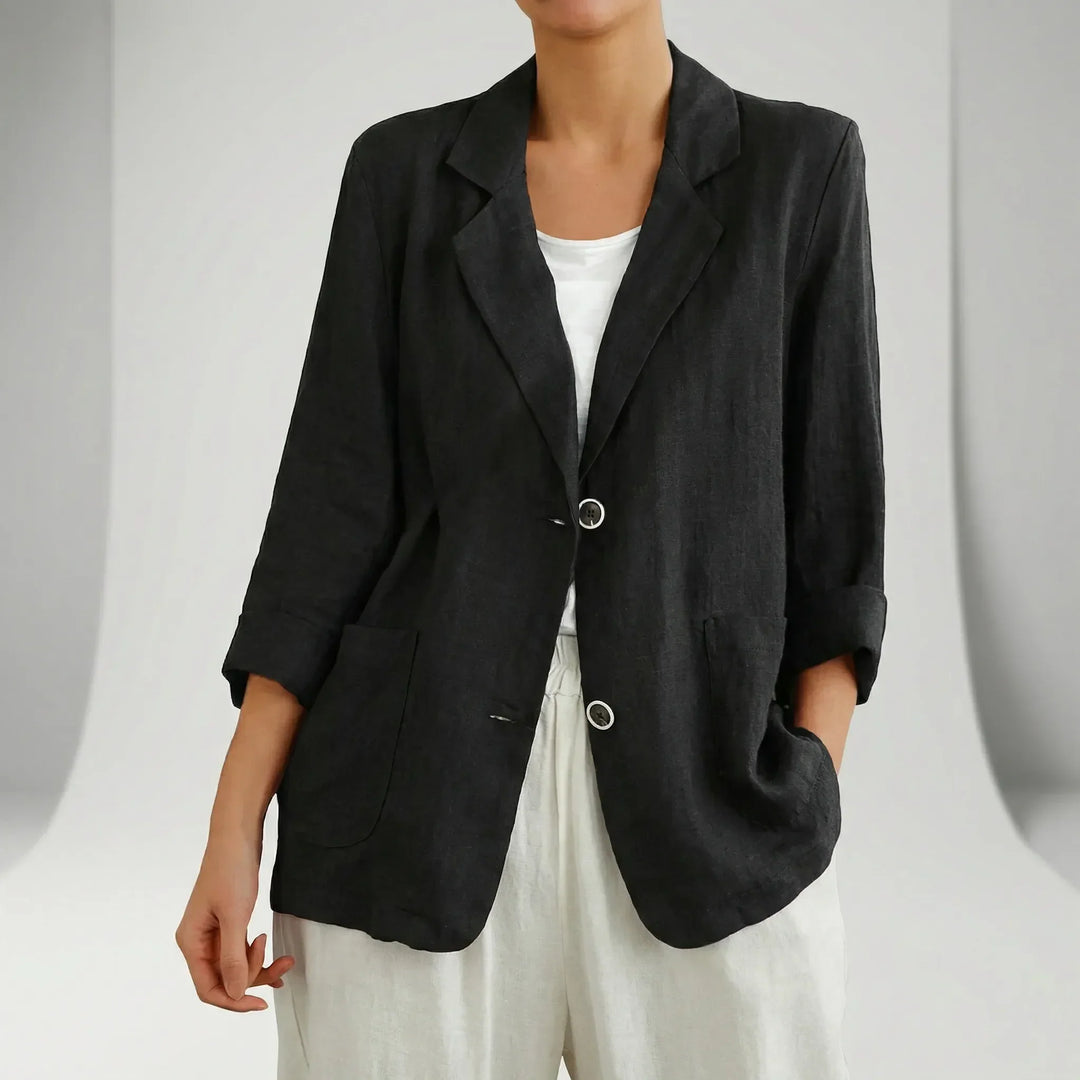 Light women's relaxed fit blazer, perfect for spring, summer, or stylish layering.