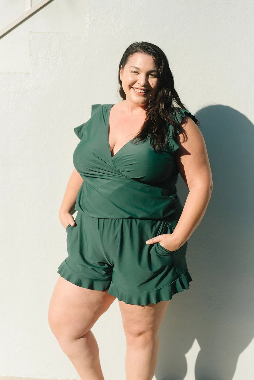 Stylish women's one-piece swimsuit with built-in bra, offering supportive & flattering summer fashion for beach.