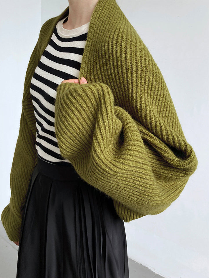 Stylish women's regular fit long sleeve shrug cardigan. Versatile open-front sweater for casual layering.