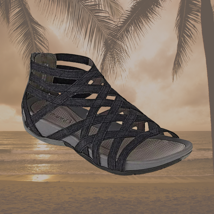 Comfortable women's sandals with arch support, perfect for summer walking.