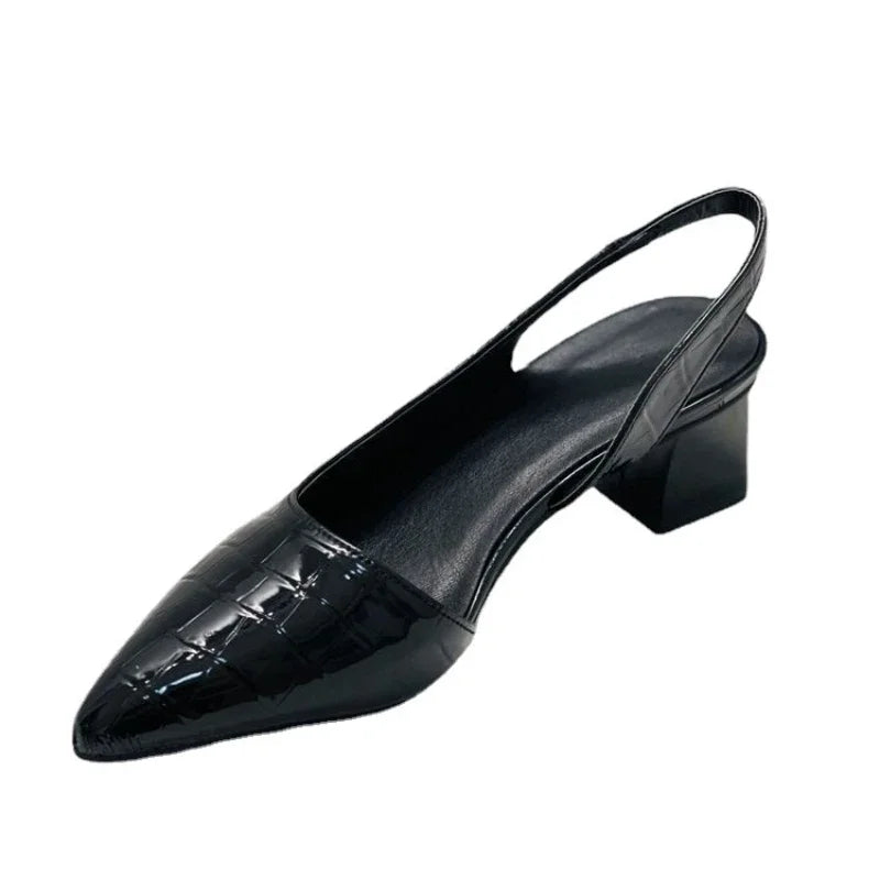 Women's orthopedic block heels providing all-day comfort. Elegant, stylish footwear perfect for work and daily fashion.