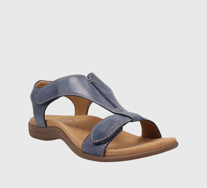 Casual women's walking sandals with excellent arch support and comfort features.