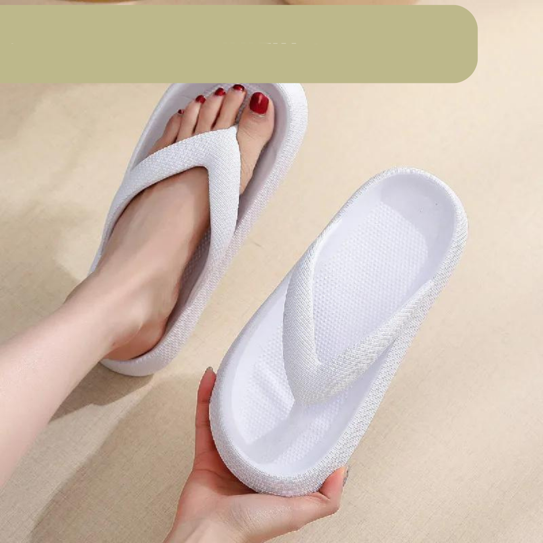 Durable women's comfort flip-flops with ergonomic design, perfect for summer walking.