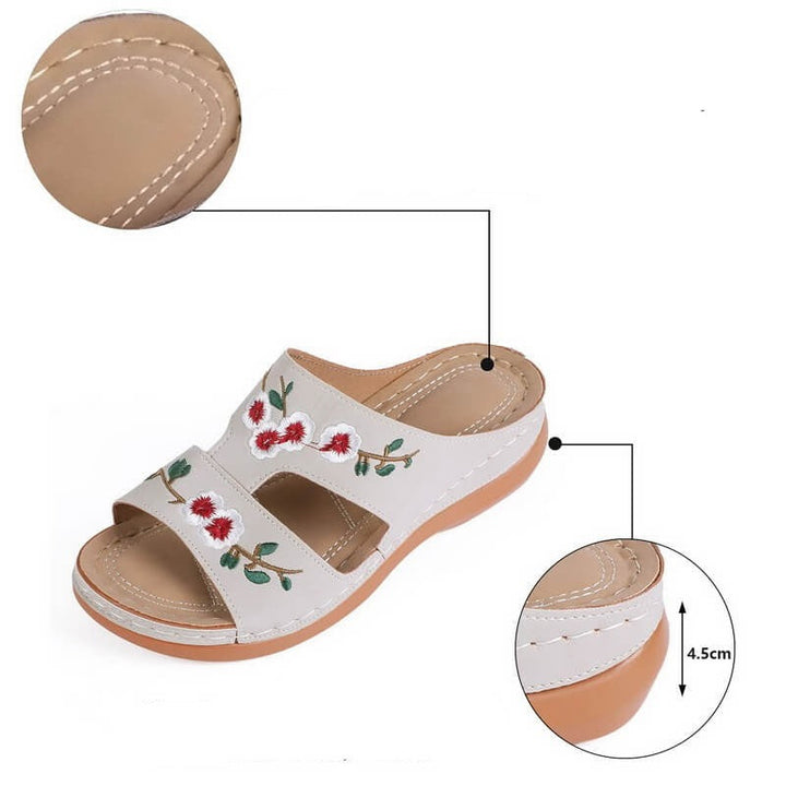 Women's pain relief sandals: floral, orthopedic, with excellent arch support.