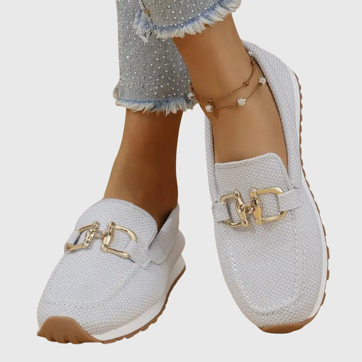 Chic women's loafers, comfortable orthopedic slip-on flats for versatile styling.