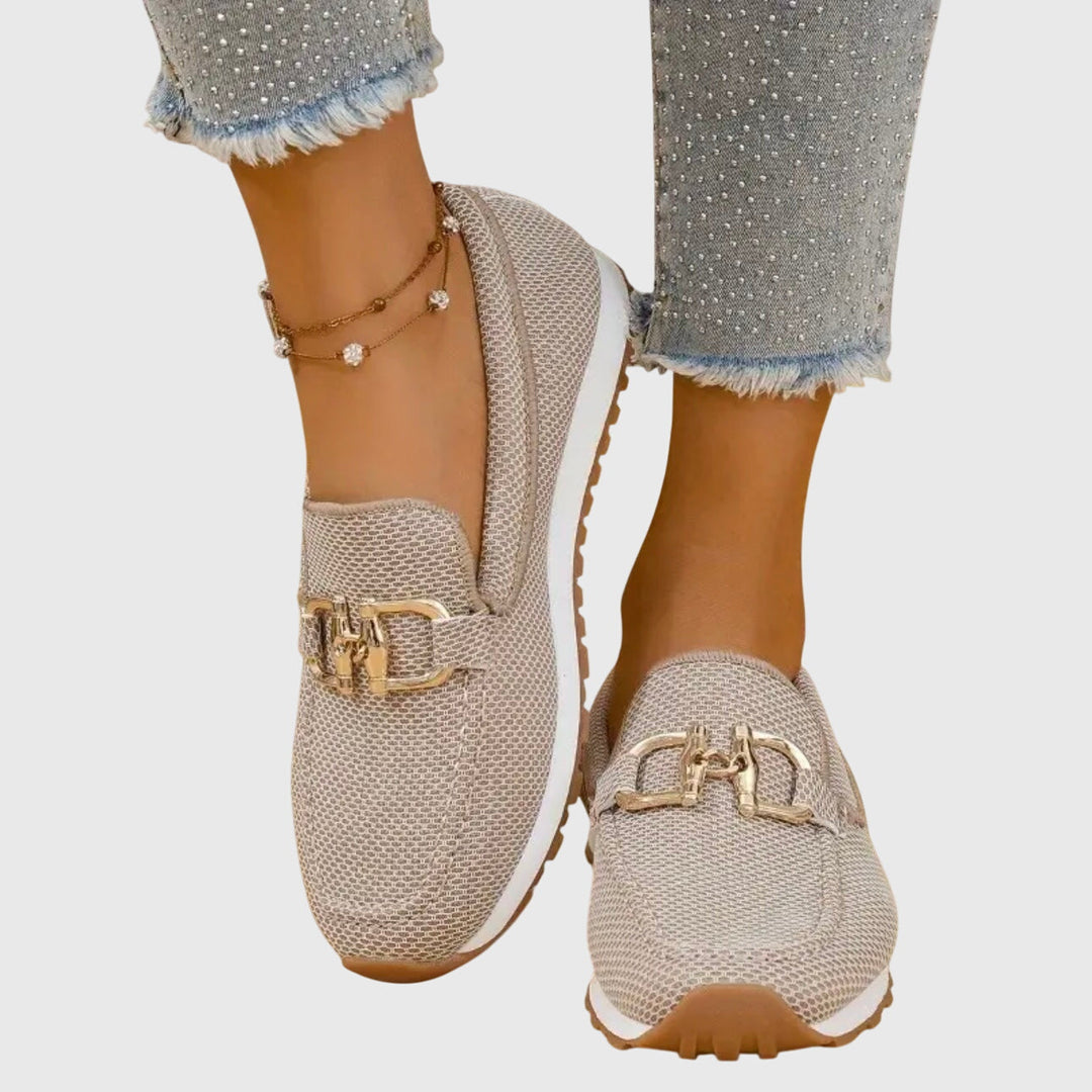 Chic women's comfort loafers, orthopedic slip-on shoes for stylish daily walking.