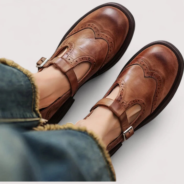 Women's orthopedic Mary Jane shoes, perfect for comfort & arch support. Stylish walking flats with strap.
