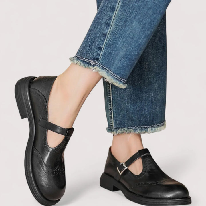 Casual women's Mary Jane walking shoes with therapeutic arch support and comfortable design.