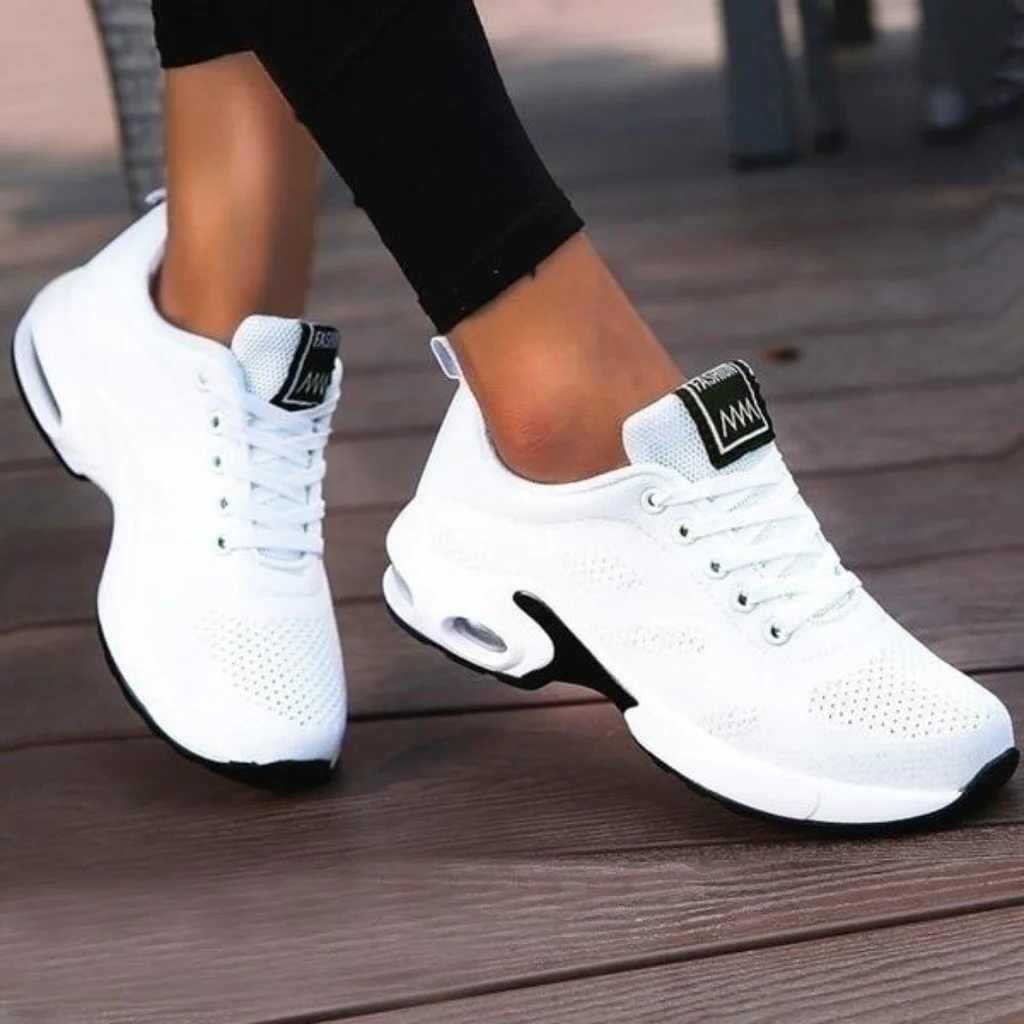 Pair of women's orthopedic running shoes, ideal comfort shoes for wide & narrow feet, providing excellent support.