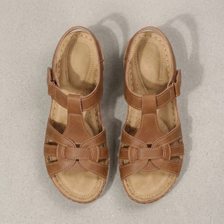 Supportive women's orthopedic sandals with Velcro straps for all-day comfort & daily wear.