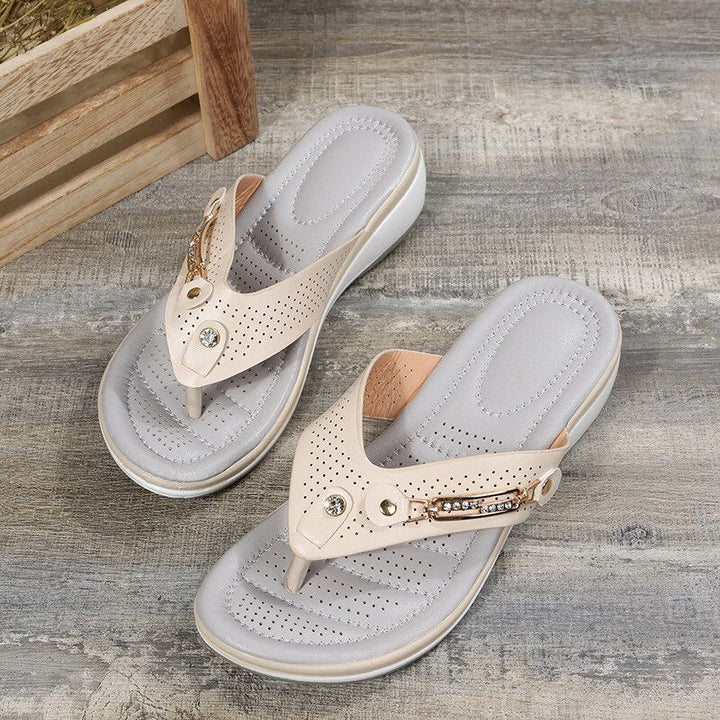 Ladies' comfort footwear: orthopedic sandals designed for foot pain relief with arch support & padding.