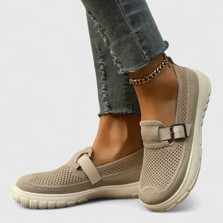 Stylish women's casual loafers with adjustable fit and non-slip sole, perfect comfort shoes for daily wear.