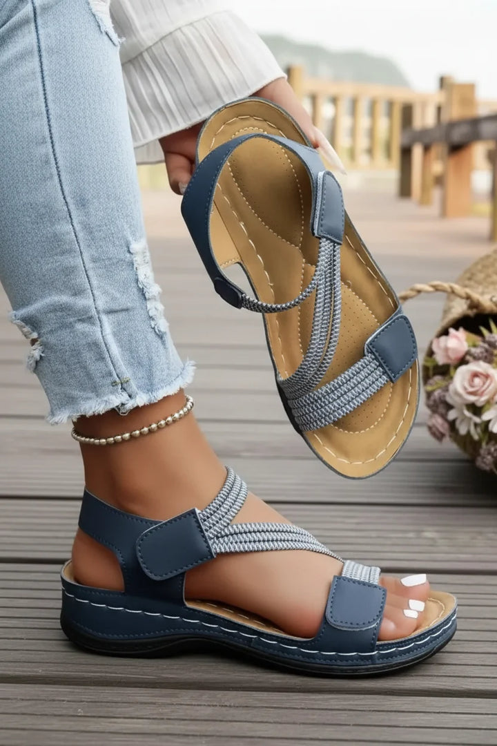 Lightweight women's slip-on sandals with orthopedic support. Perfect comfortable footwear for walking, summer, and active use.