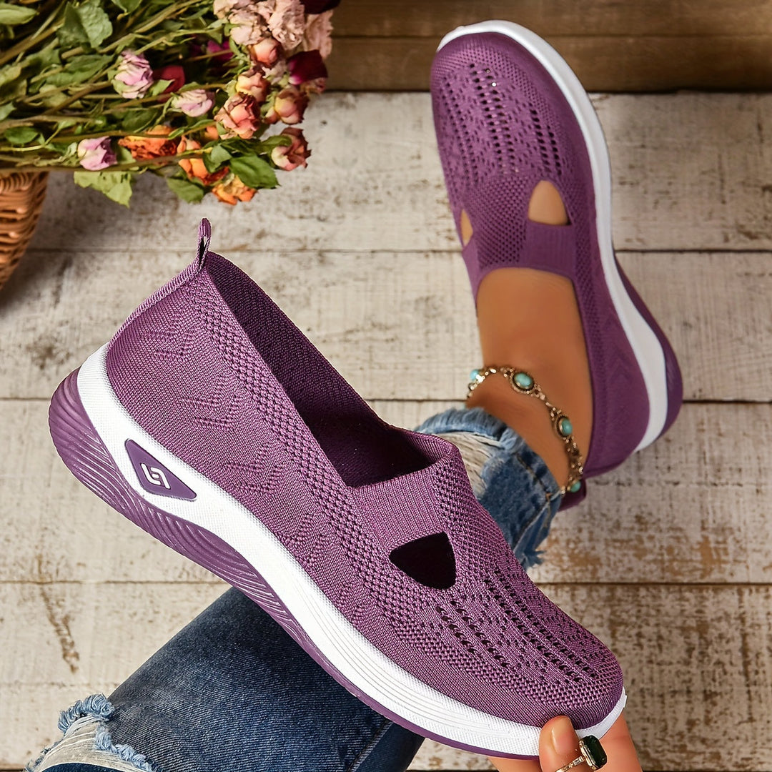 Supportive orthopedic slip-on shoes for women, ideal for long walks and active comfort footwear.