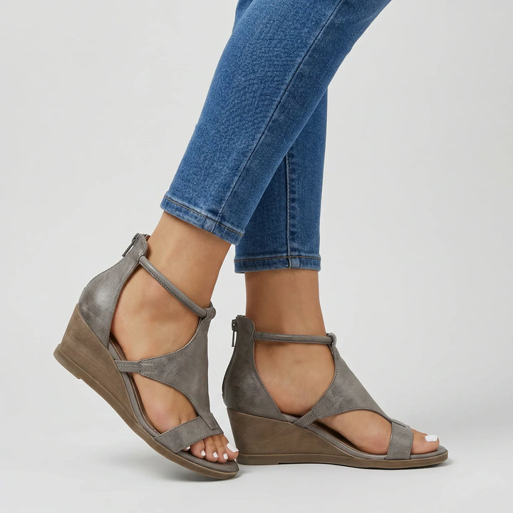 Stylish strappy women's summer sandals, orthopedic design with arch support for comfort and foot pain relief.