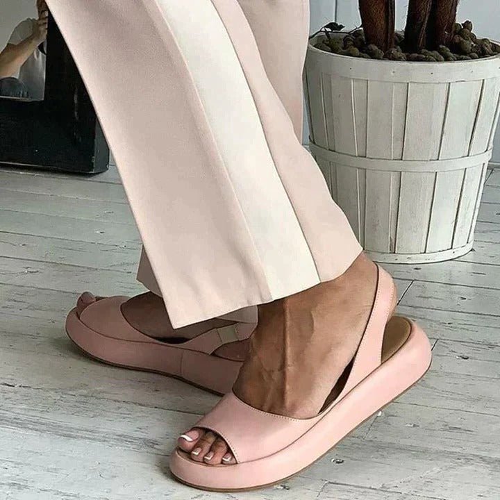Ergonomic women's orthopedic summer sandals with supportive slingback straps for all-day foot comfort.