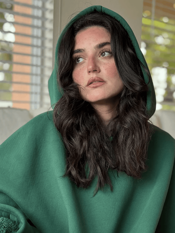 Oversized comfort hoodie, calming and soft for loungewear.