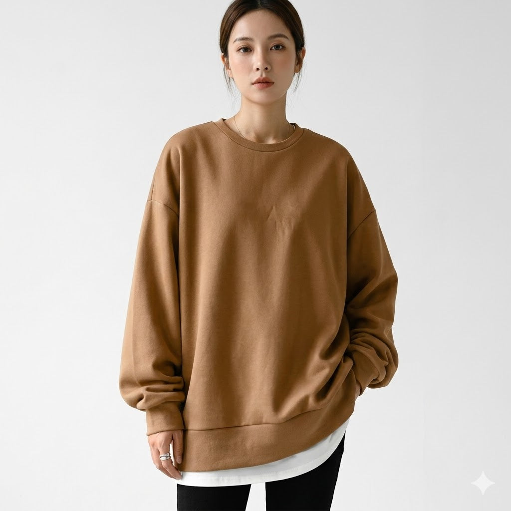 Women's oversized dropped shoulder sweatshirt in a relaxed fit for ultimate casual comfort & everyday wear.