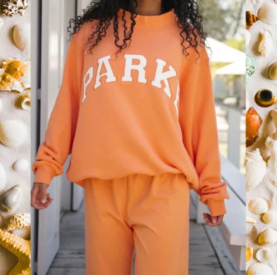 Versatile women's oversized long sleeve graphic sweater, offering trendy and comfortable wear.
