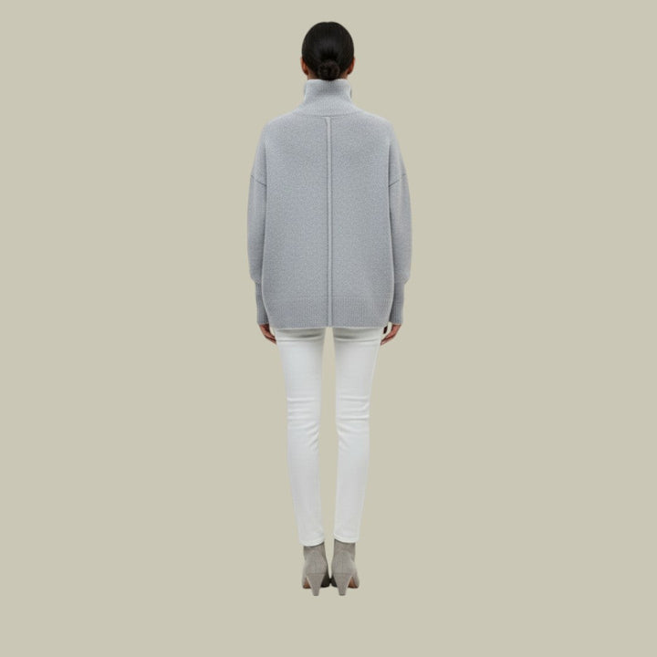Stylish women's winter turtleneck sweater, oversized and loose fit for ultimate comfort