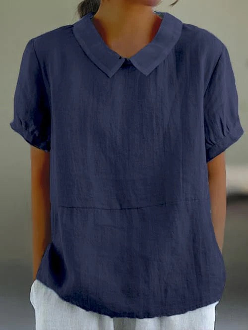 Stylish women's Peter Pan collar top, elegant and versatile, designed with a comfortable relaxed fit.