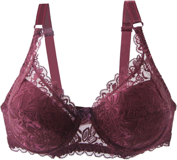 Women's plus size lace push-up bra for fuller figures, combining comfort and style.