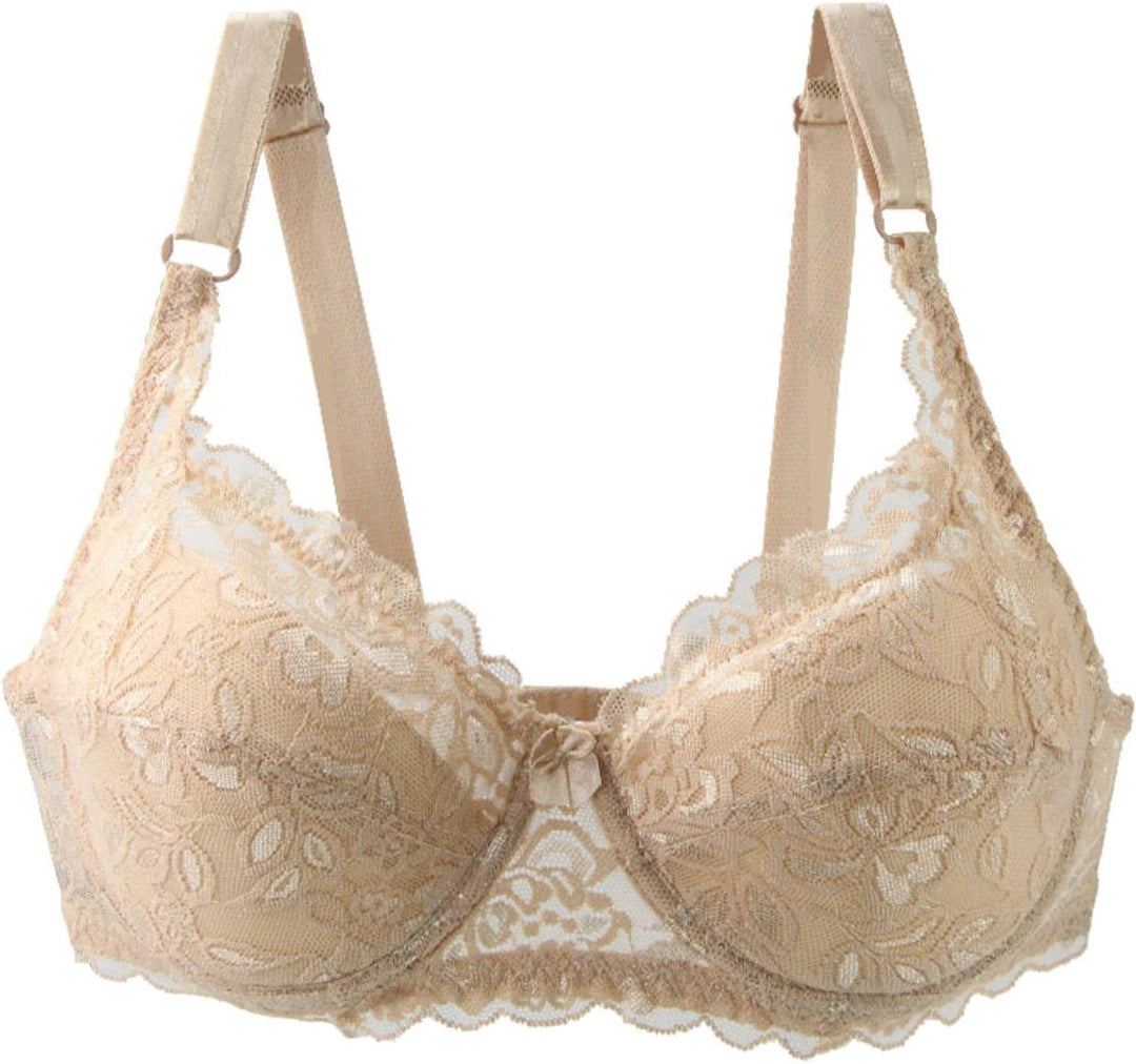 Elegant plus size lace push-up bra for women, with intricate lace detail and supportive design.
