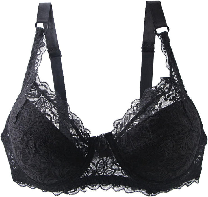 Supportive women's plus size push-up bra with lace overlay, offering enhanced cleavage and comfort.
