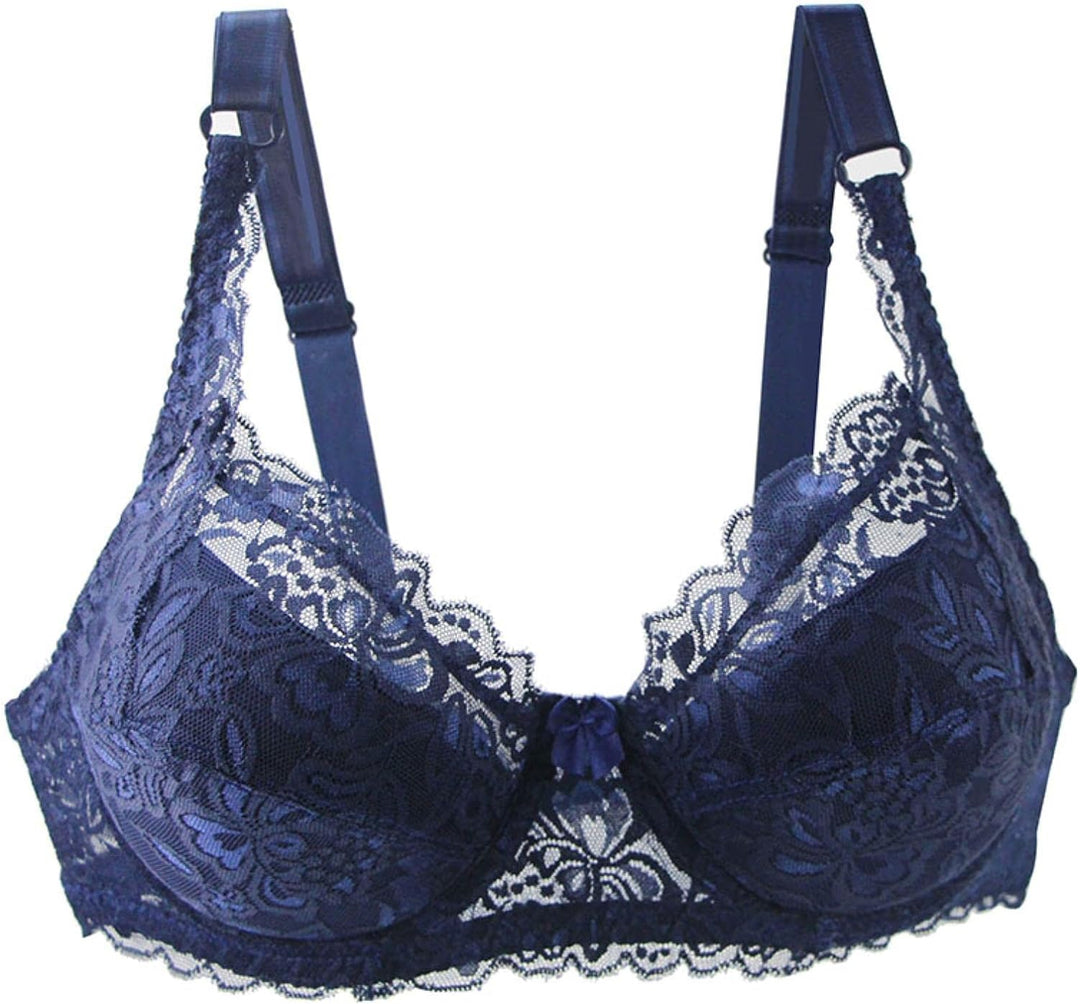 Comfortable plus size underwire bra for women, featuring elegant lace and adjustable straps for a perfect fit.