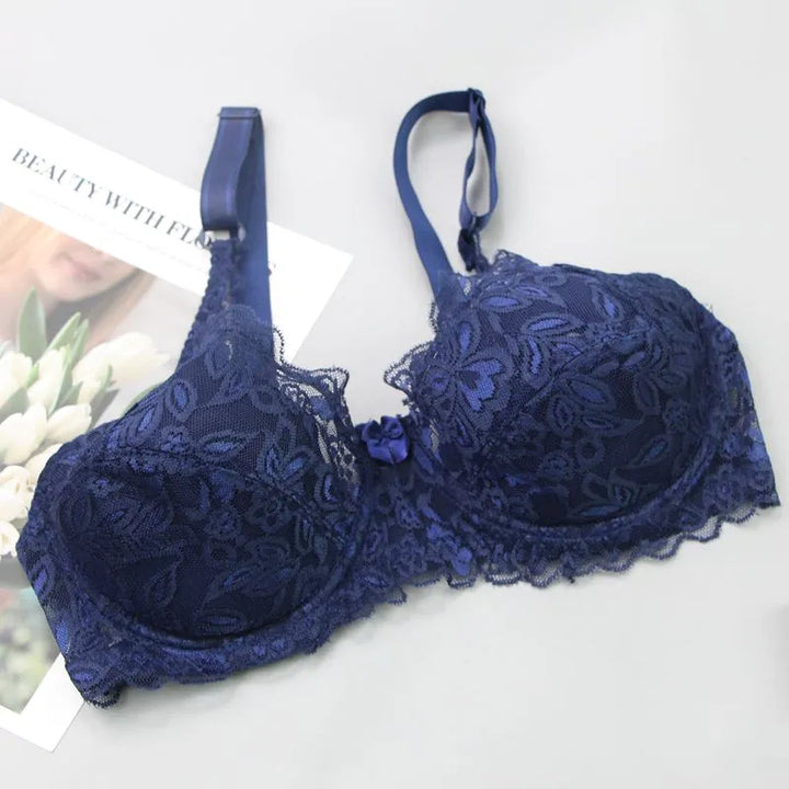 Women's plus size lace push-up bra, designed to enhance curves with superior comfort & elegant style.