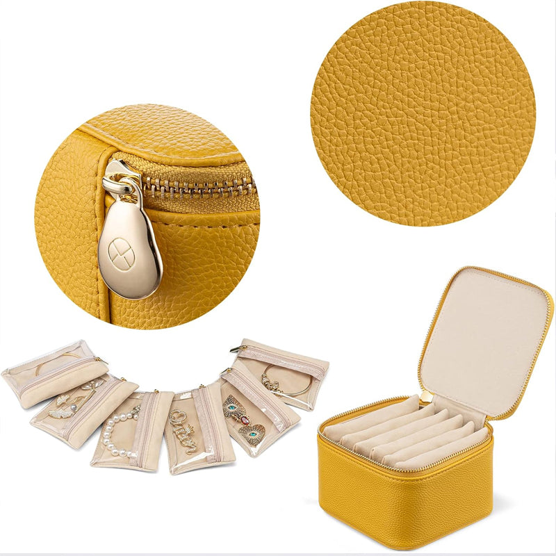 Gift-ready women's portable leather jewelry travel case, an essential fashion accessory