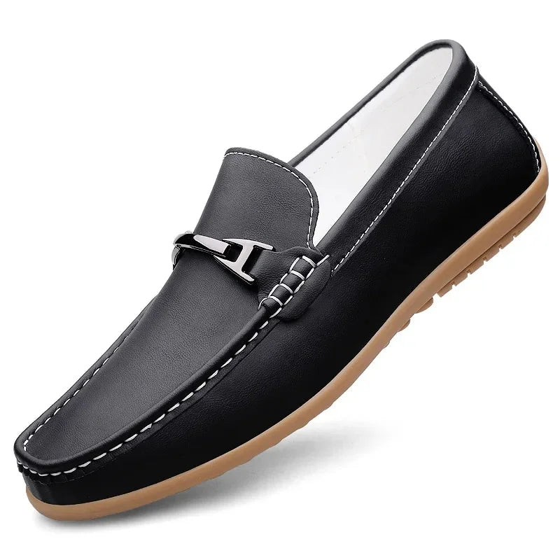 Classic black women's leather loafers, an essential and versatile piece of footwear