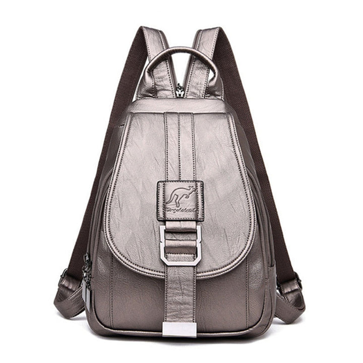 Women's elegant leather shoulder bag, water-resistant & anti-theft, perfect for travel.