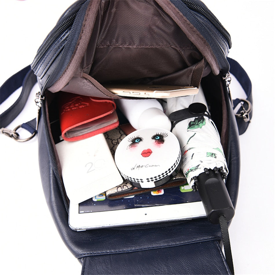 Gift for her: Premium water-resistant leather backpack, a stylish anti-theft daily bag.