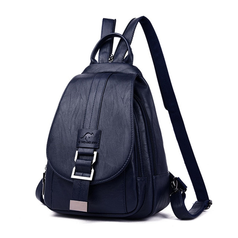 Durable & stylish women's leather backpack, water-resistant for everyday wear and travel.