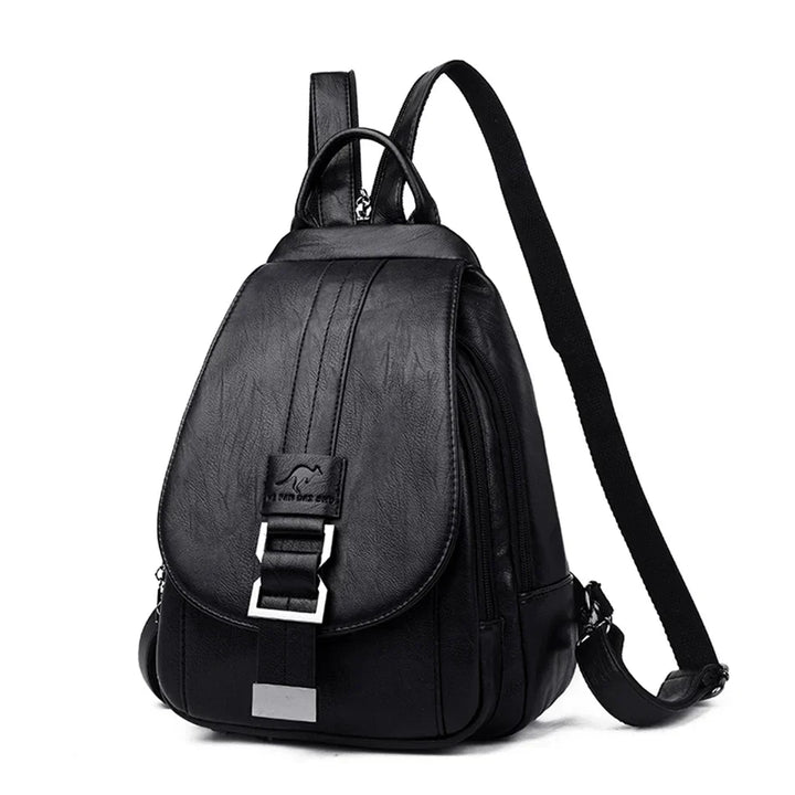 Versatile women's daily leather backpack, water-resistant with anti-theft design.