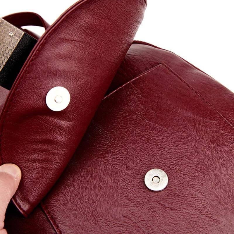 Sleek women's premium leather backpack, water-resistant and functional for daily use.