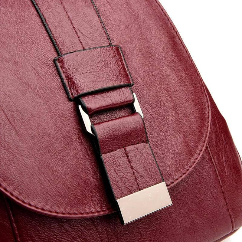 Chic women's anti-theft leather backpack, water-resistant & stylish for modern travel.