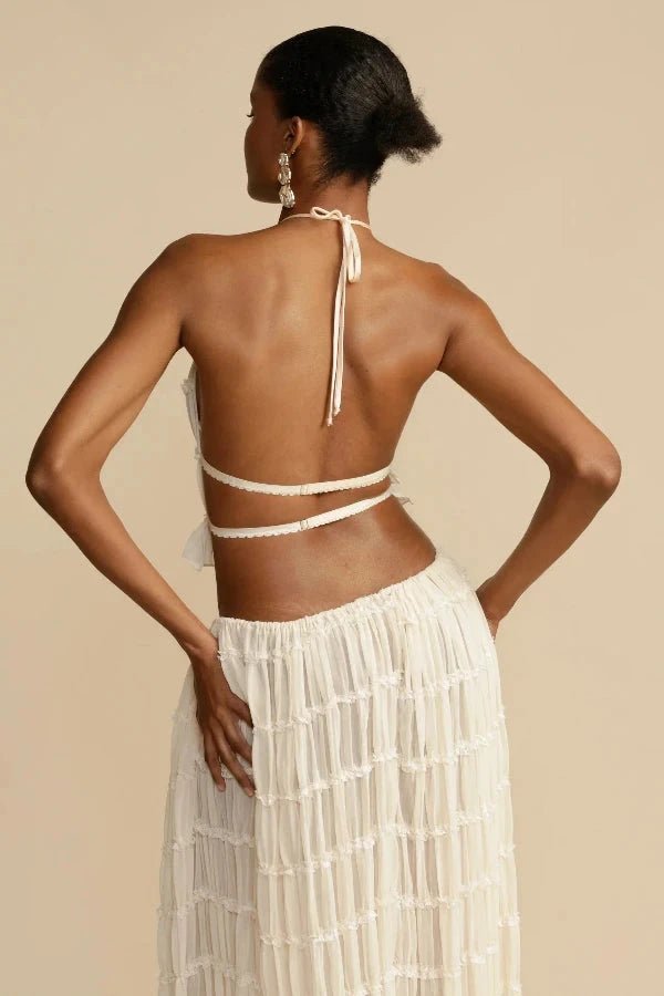 Comfortable women's White Bliss printed lounge co-ord set. Soft two-piece casual wear for relaxing at home.