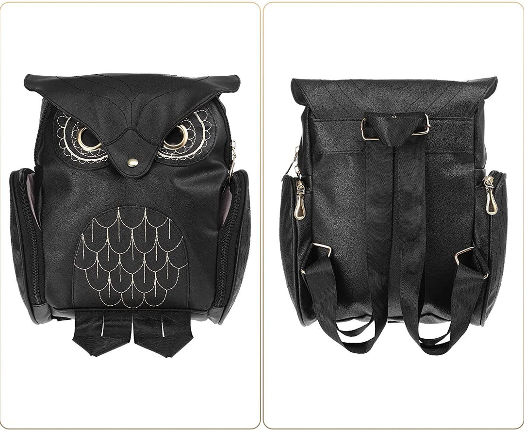 Everyday women's PU leather owl backpack. Fashionable, multi-pocket, and a chic stylish accessory.