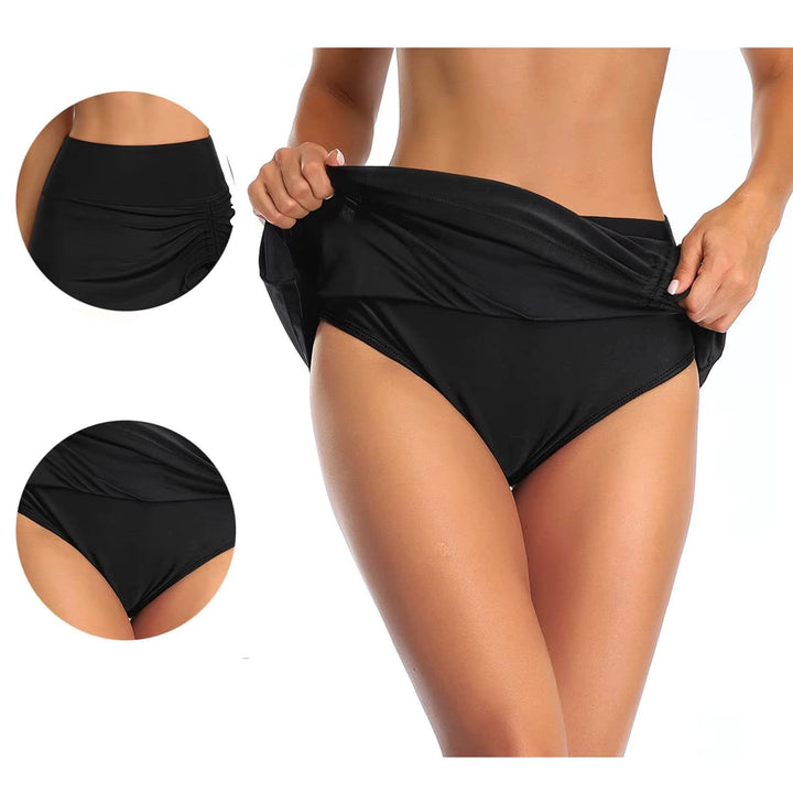 Trendy quick-dry women's swim shorts with a stylish side slit, perfect for swimwear & summer fashion.