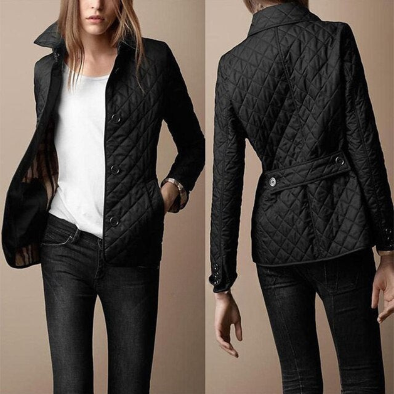 Comfortable women's transitional quilted jacket 'Armina' with a chic button closure, ideal for everyday fashion.